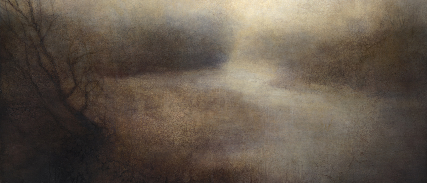 Maya Kulenovic: BLIND RIVER, 2013, oil on canvas, 35" x 68", (89cm x 173cm). 'Land' Series.