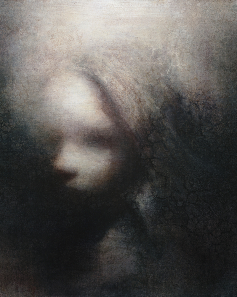 Maya Kulenovic: EVE, 2012, oil on canvas, 26" x 23" (66cm x 58.5cm). 'Faces' Series.
