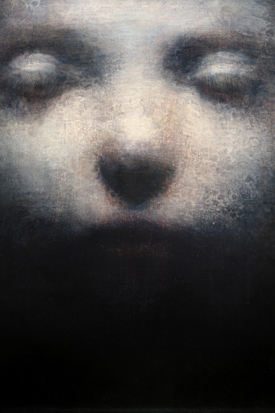 Maya Kulenovic: LITHIUM, 2012, oil on canvas, 20" x 22" (51cm x 56cm). 'Faces' Series.