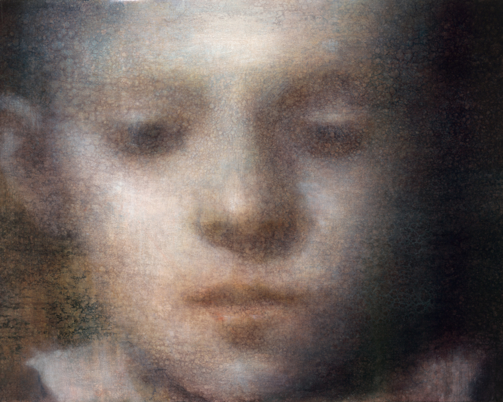 Maya Kulenovic: BOY WITH WINDOW, 2016, oil on canvas, 37" x 67.5" (94cm x 171.5cm). 'Faces' Series.
