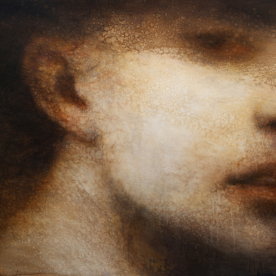 Maya Kulenovic: CORROSION, 2017, oil on canvas, 37" x 58.5" (94cm x 149cm). 'Faces' Series.