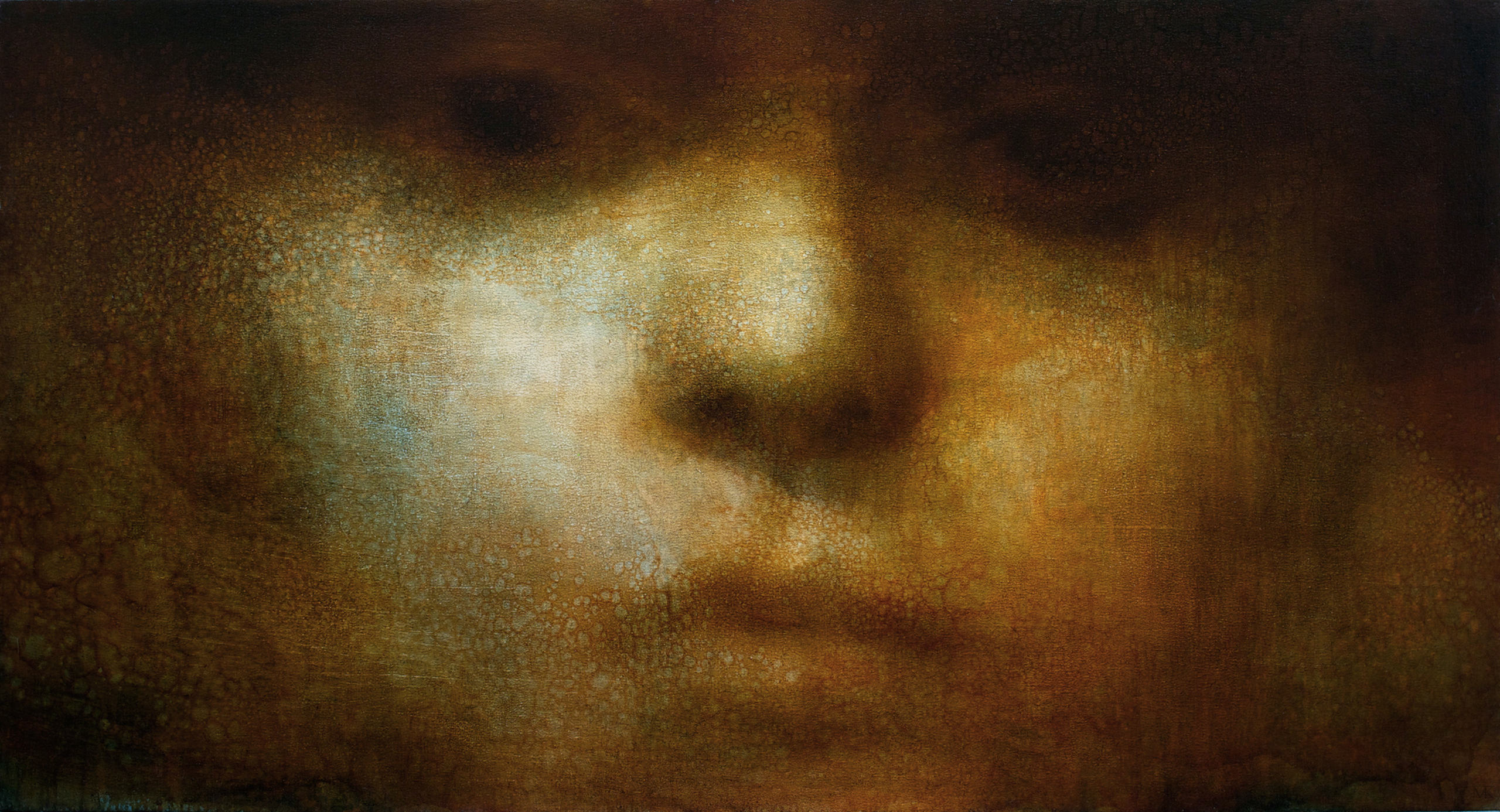 Maya Kulenovic: ECHO, 2016, oil on canvas, 34" x 63" (84cm x 160cm). 'Faces' Series.