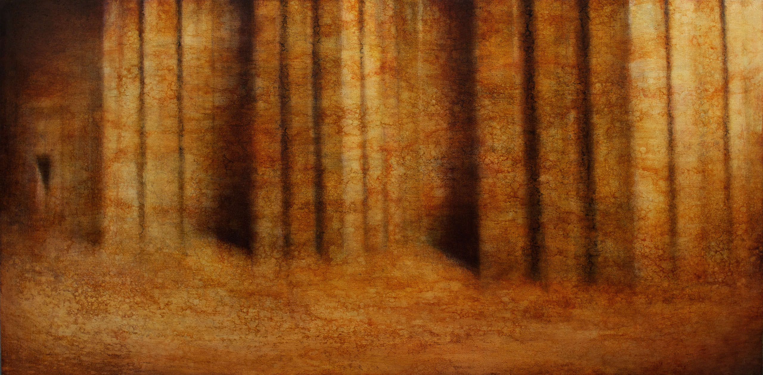 Maya Kulenovic: FORTRESS 2015, oil on canvas, 31" x 61" (79cm x 155cm). 'Build' Series (Architecture)