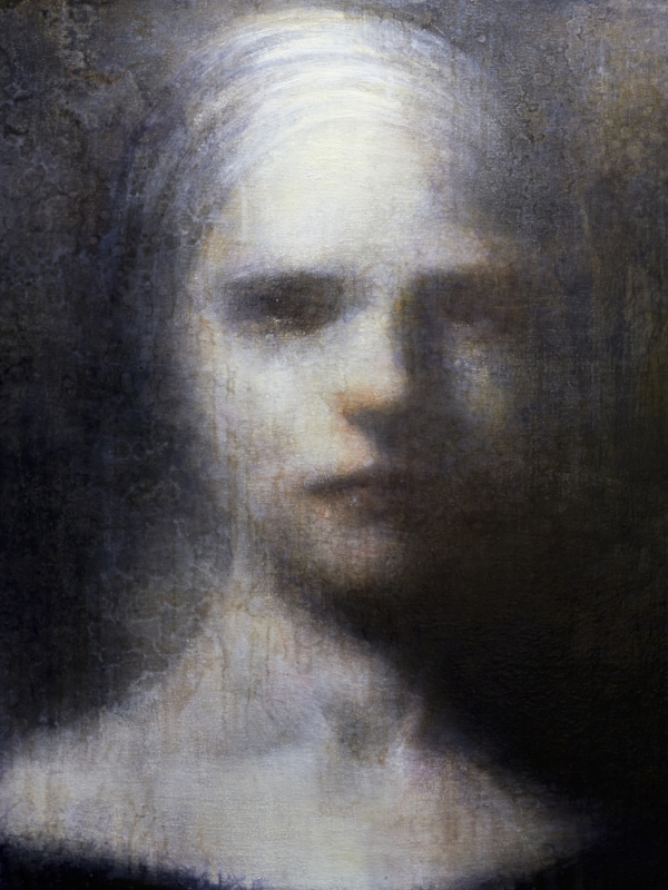 Maya Kulenovic: LADY OF PASSING 2011, oil on canvas, 29" x 25" (74cm x 63.5cm). 'Faces' Series.