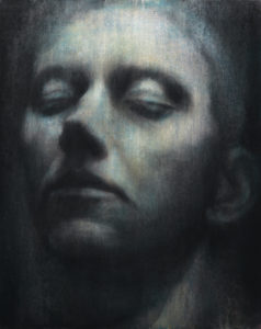 Maya Kulenovic: EFFIGY, 2019, oil on canvas, 45" x 36 (114.5cm x 91.5cm). 'Faces' Series.